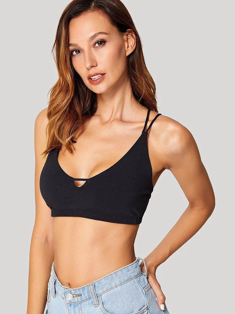 Plain Double Straps Sports Bra