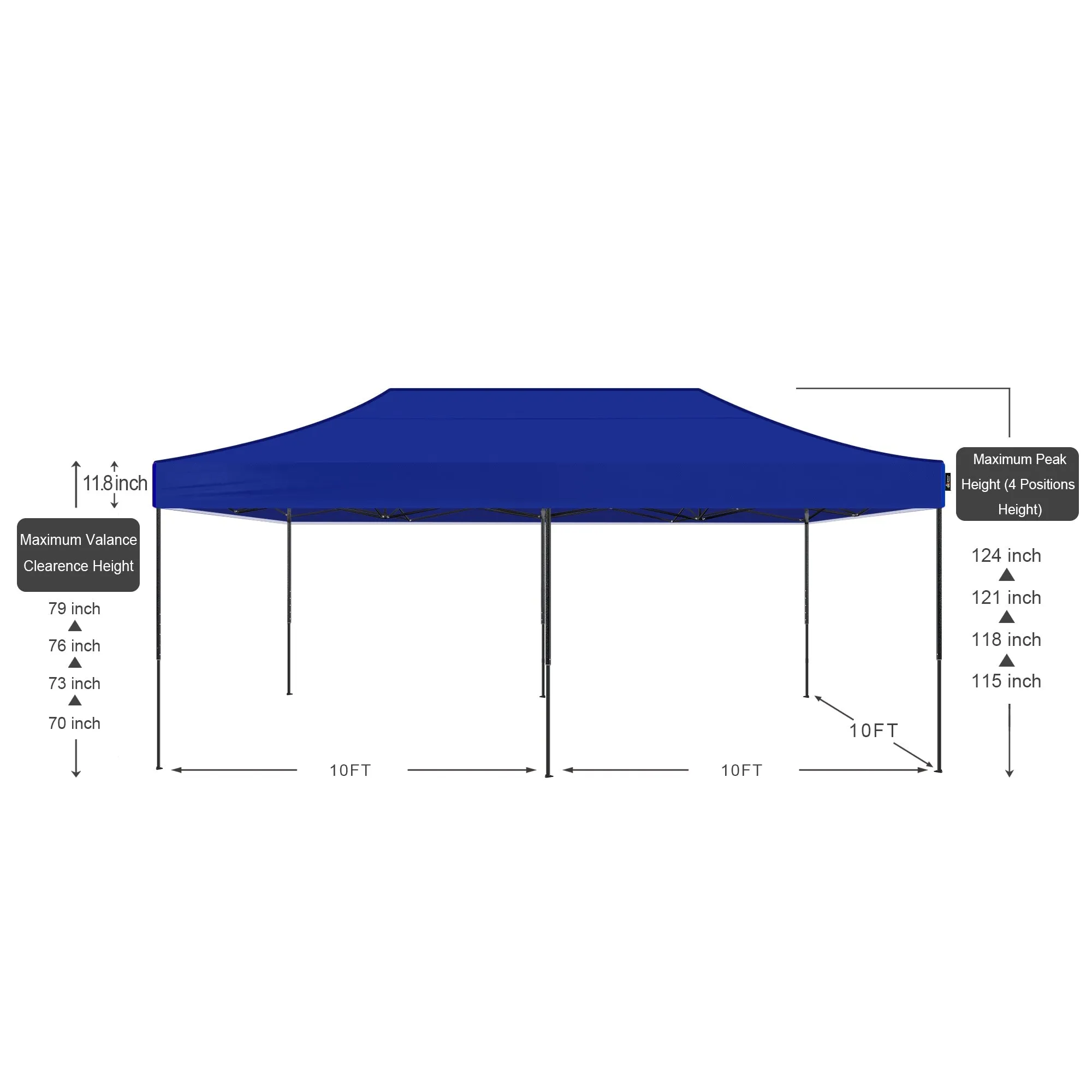 Portable 10x20 Outdoor Tent, Heavy duty Commercial 10x20 Canopy Classic Colors