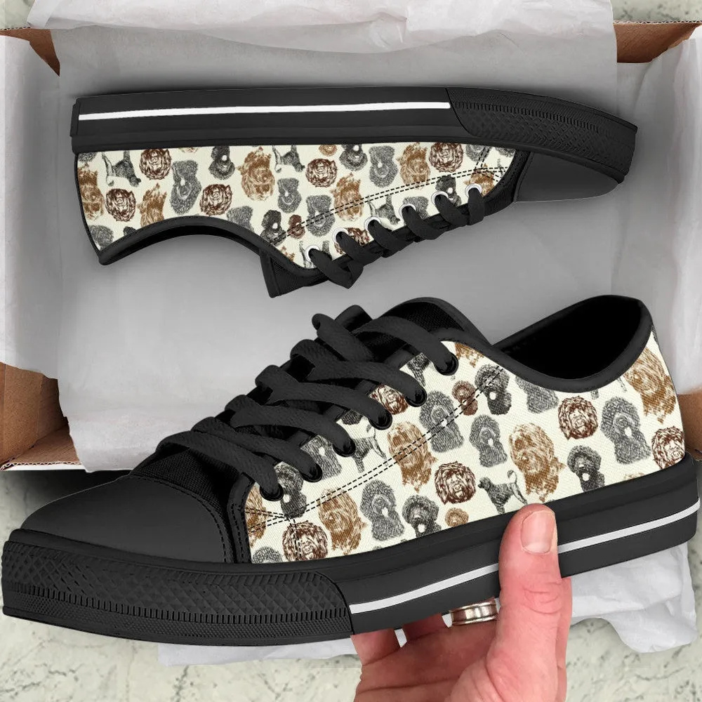 Portuguese Water Dog Low Top Shoes - Low Top Sneaker, Dog Printed Shoes, Canvas Shoes For Men, Women