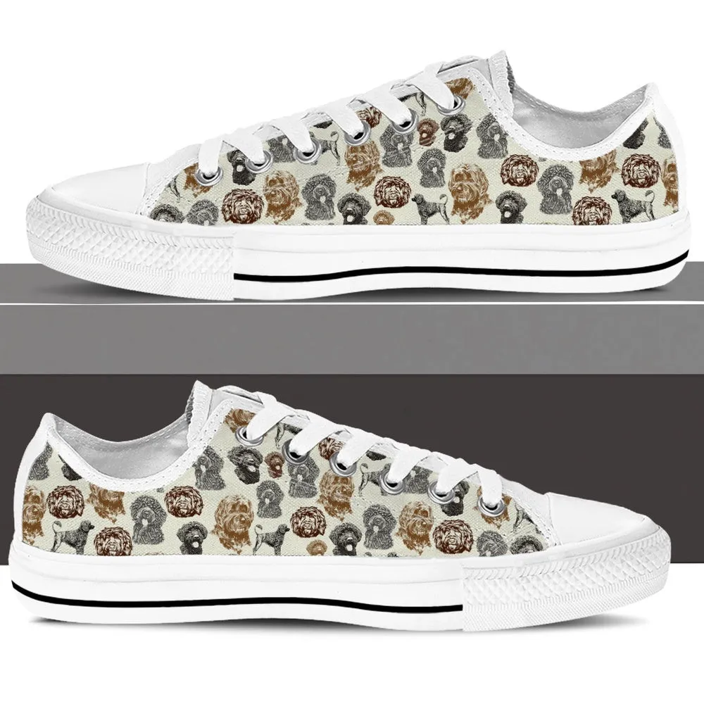 Portuguese Water Dog Low Top Shoes - Low Top Sneaker, Dog Printed Shoes, Canvas Shoes For Men, Women