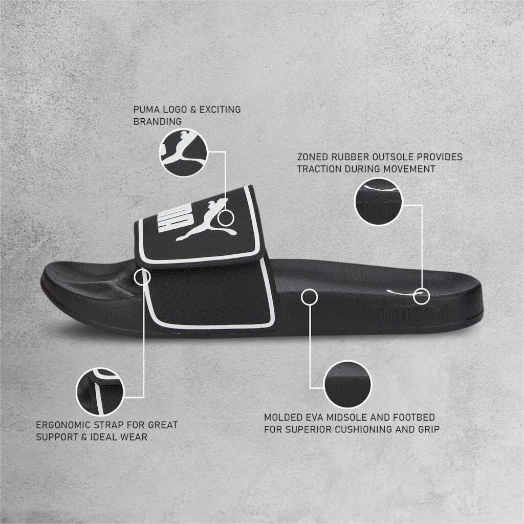 PUMA Leadcat 2.0 V Slides - Black/White - Shoe - Sandal - Mens - Adults