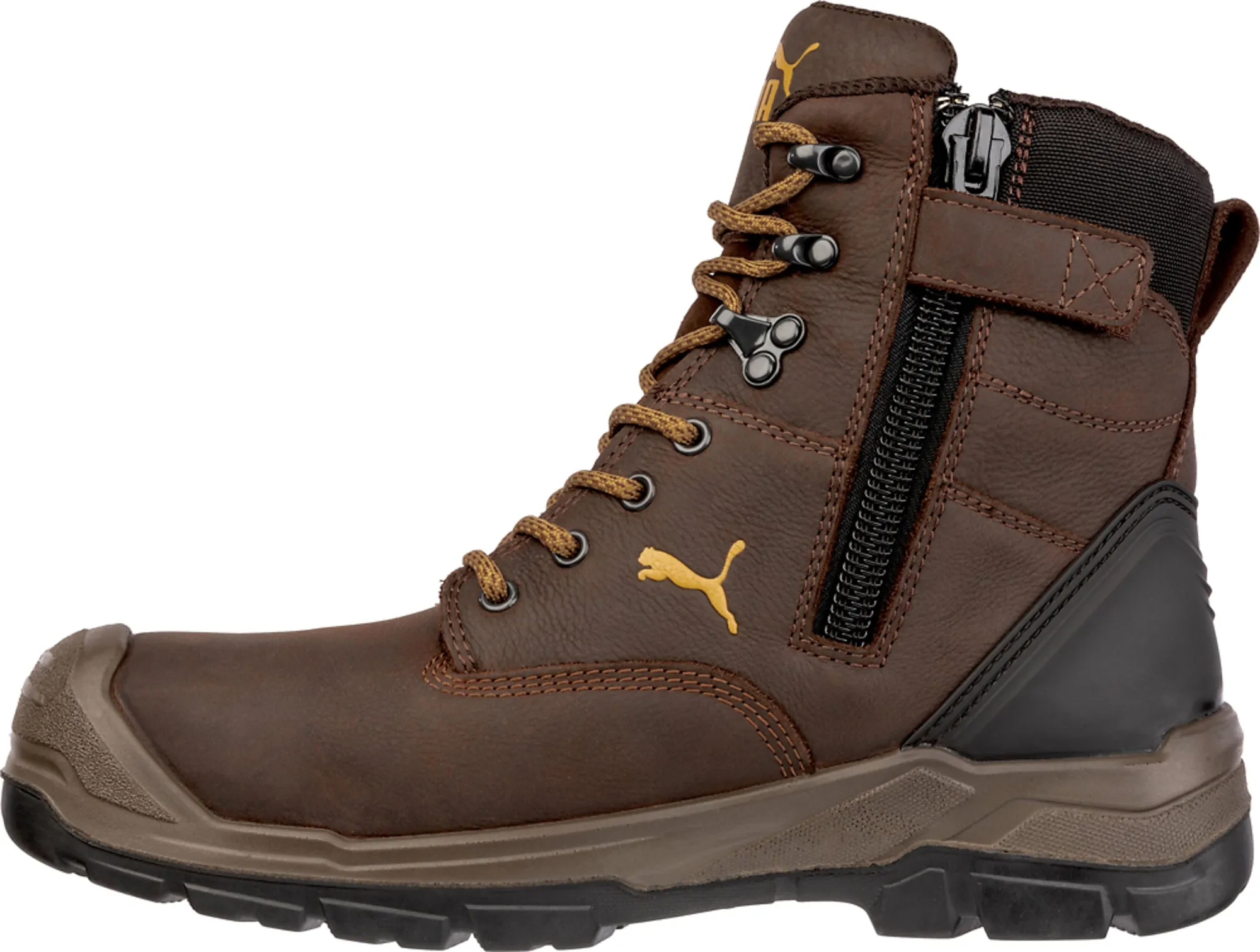 Puma Safety Brown Mens Leather Conquest CTX High WP CT Lace-Up Work Boots