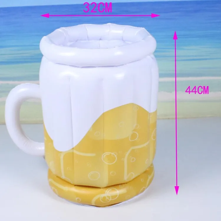 PVC Inflatable Ice Bucket Water Inflatable Beverage Bucket(Yellow)