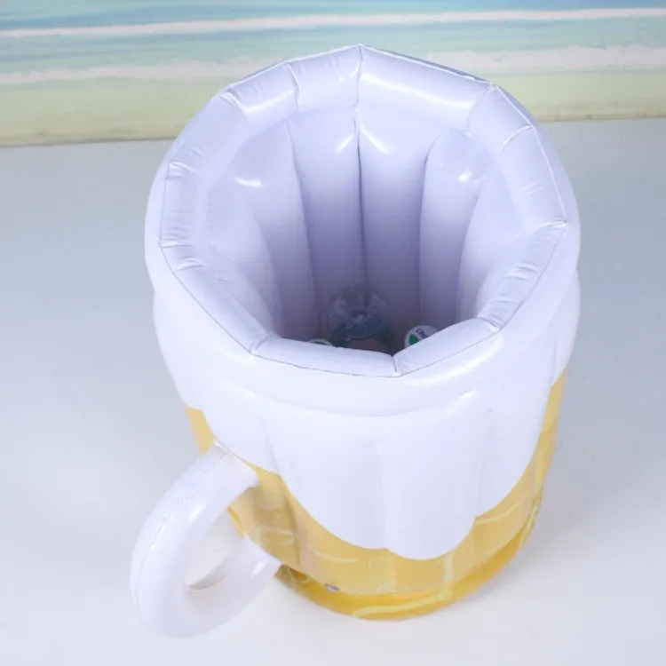 PVC Inflatable Ice Bucket Water Inflatable Beverage Bucket(Yellow)