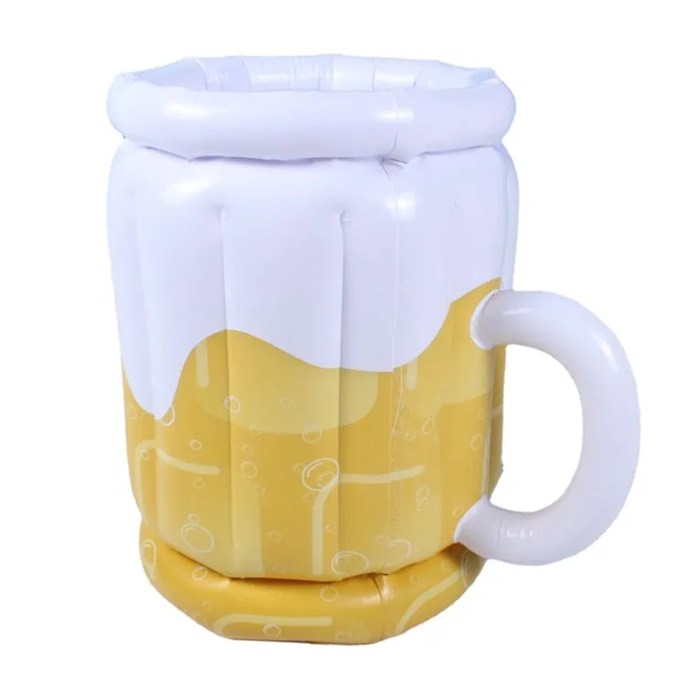 PVC Inflatable Ice Bucket Water Inflatable Beverage Bucket(Yellow)