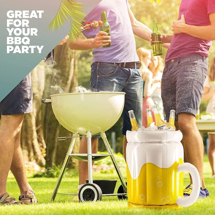 PVC Inflatable Ice Bucket Water Inflatable Beverage Bucket(Yellow)