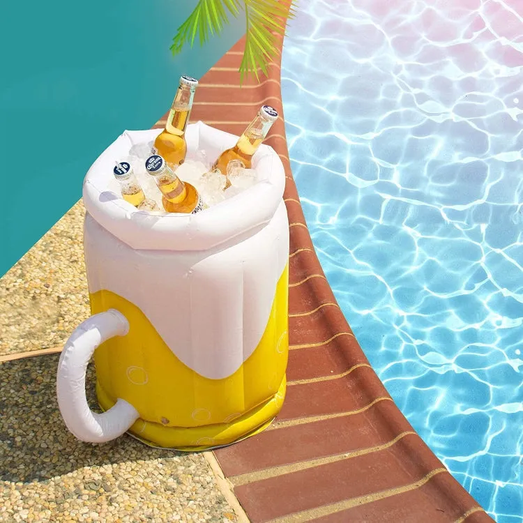 PVC Inflatable Ice Bucket Water Inflatable Beverage Bucket(Yellow)