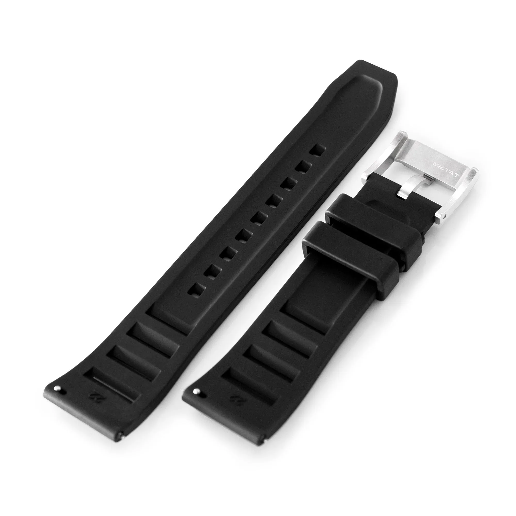 Quick Release Black RM Vented FKM rubber watch strap