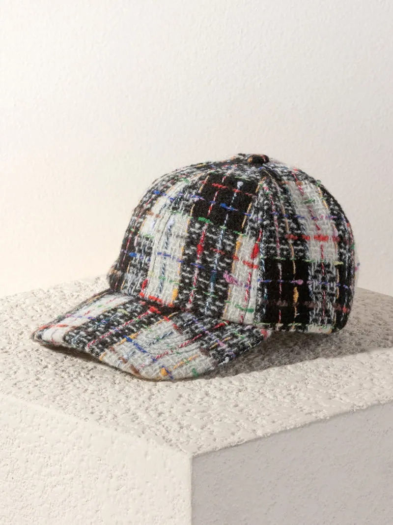 Romy Plaid Ball Cap - Black/White/Multi