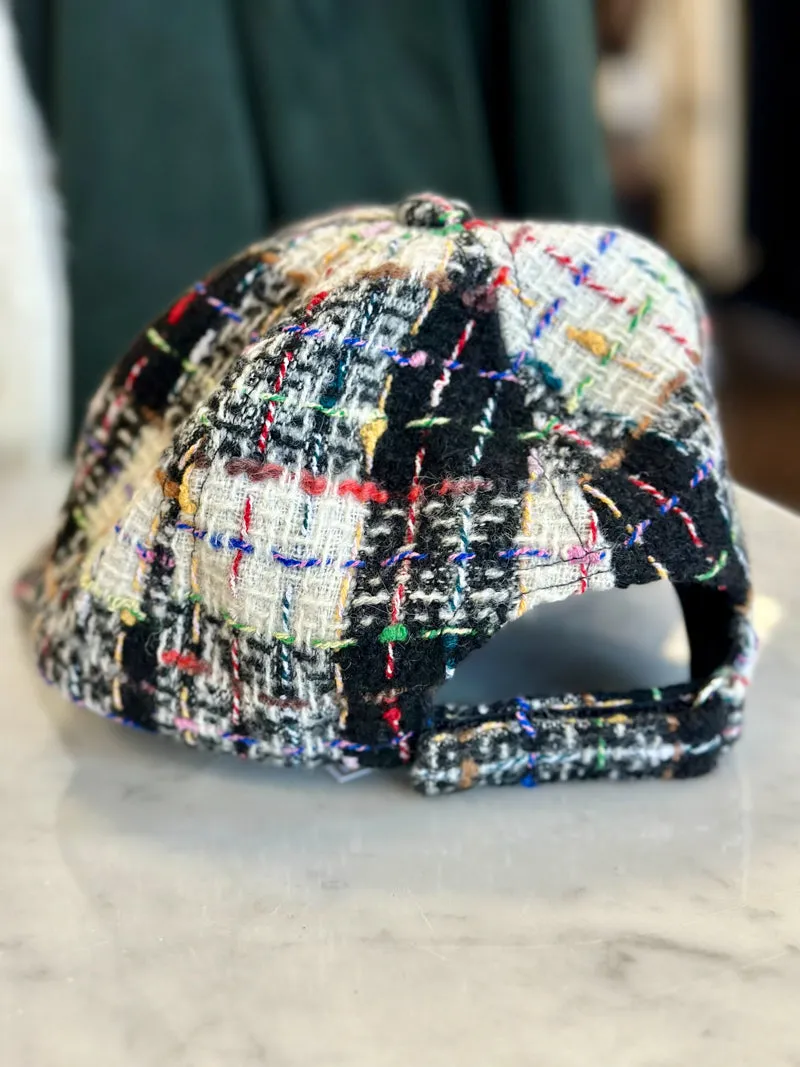 Romy Plaid Ball Cap - Black/White/Multi