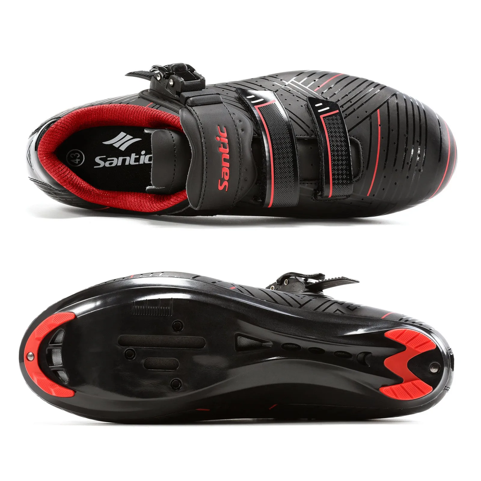 Santic Roadway Black Men & Women Road Cycling Shoes