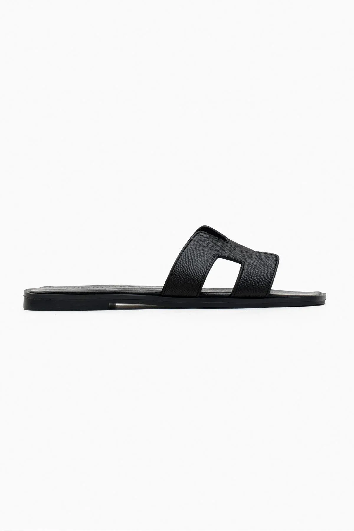 SHANE BLACK MATTE FLAT SOLE WOMEN'S SLIPPERS