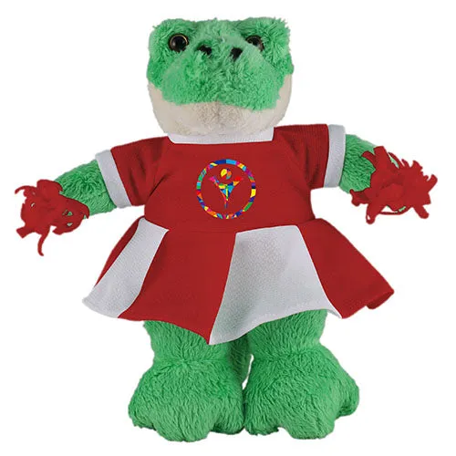 Soft Plush Stuffed Alligator with Cheerleader Outfit