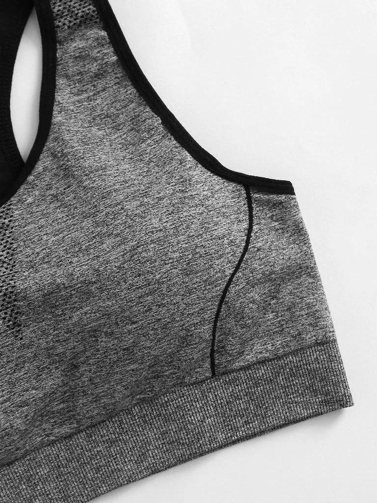 Striped Detail Racerback Sports Bra