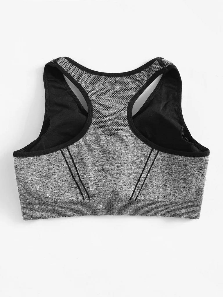 Striped Detail Racerback Sports Bra