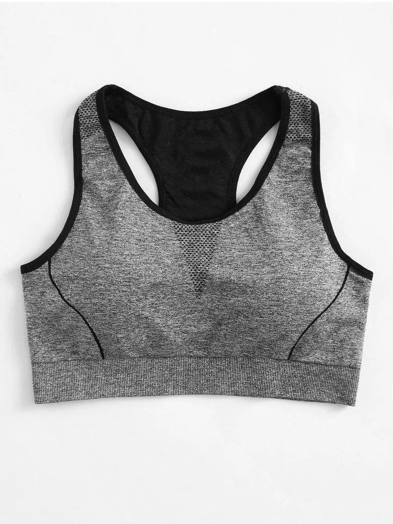 Striped Detail Racerback Sports Bra