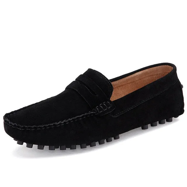 Suede Genuine Leather Fashion Soft Loafers Moccasin Shoe