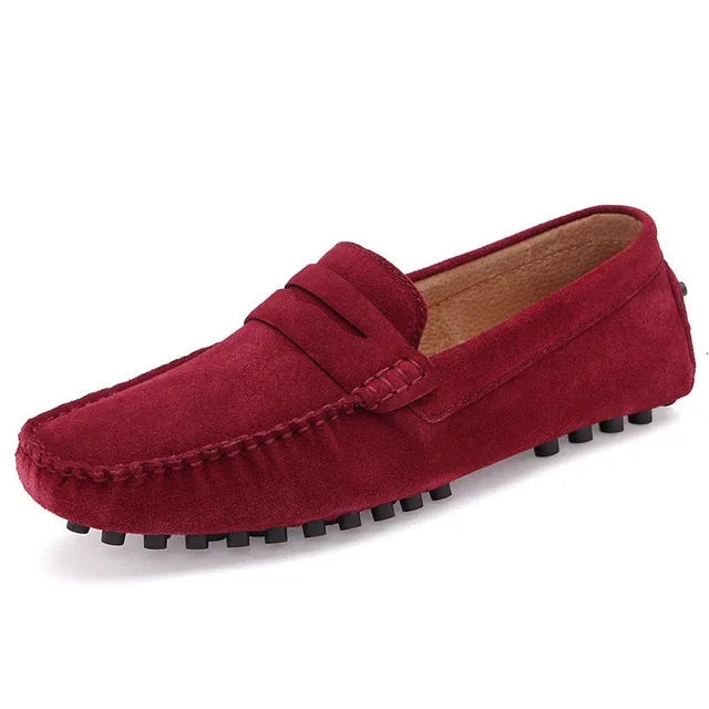 Suede Genuine Leather Fashion Soft Loafers Moccasin Shoe