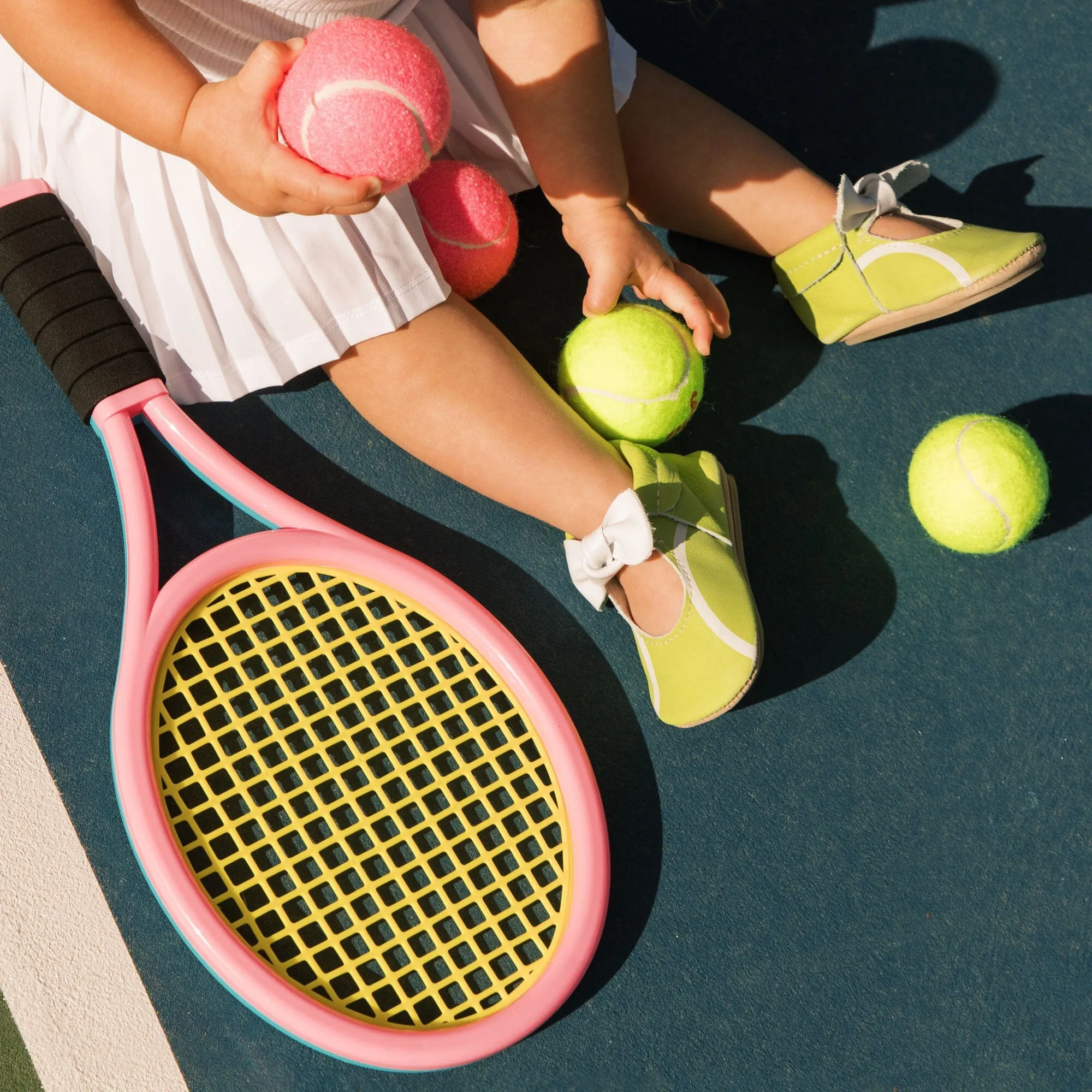 Tennis Match Knotted Bow Baby Shoe