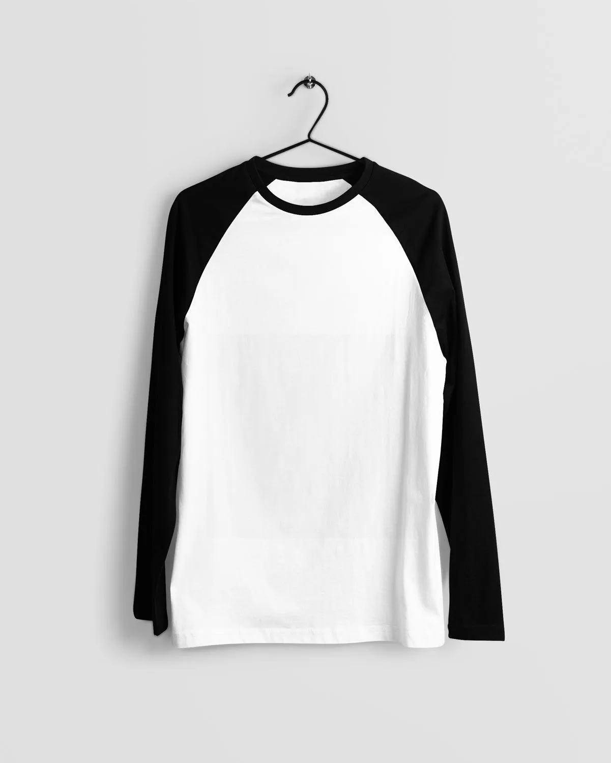 White & Black Raglan Sleeve T-shirt for Men - 100% Cotton, Super Soft