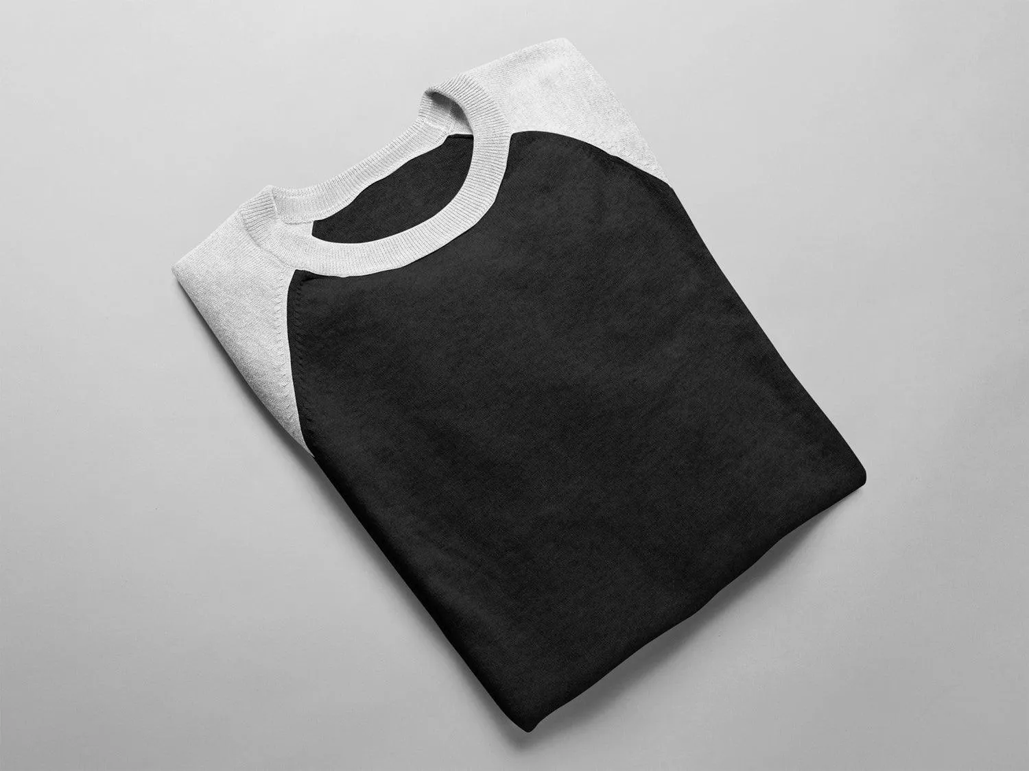 White & Black Raglan Sleeve T-shirt for Men - 100% Cotton, Super Soft