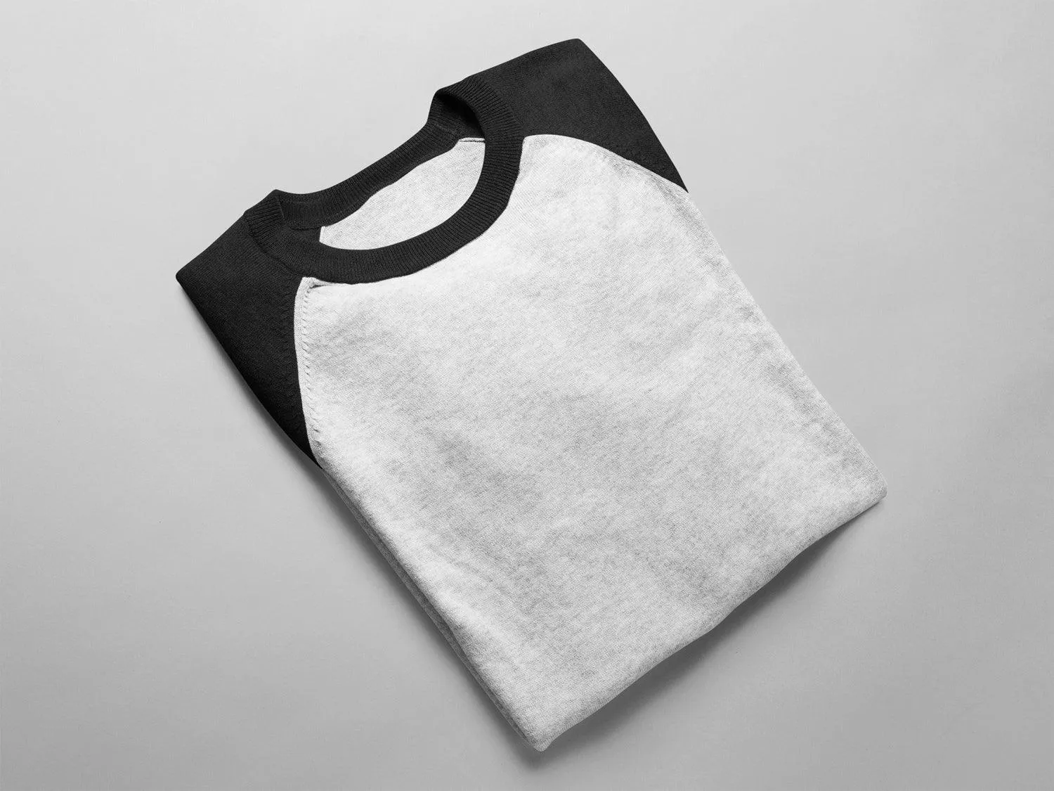 White & Black Raglan Sleeve T-shirt for Men - 100% Cotton, Super Soft