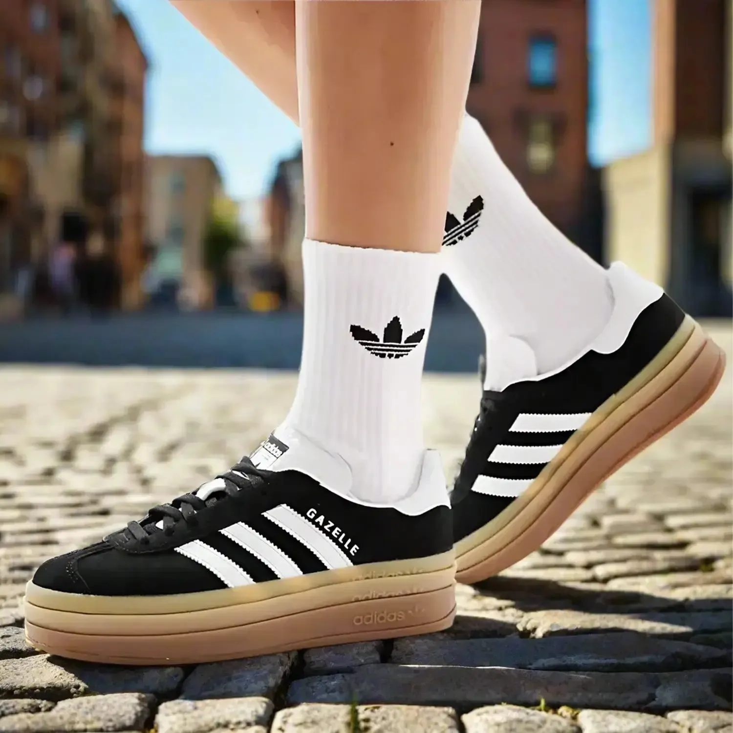 Women's Originals Gazelle Bold "Black White Gum" Shoes