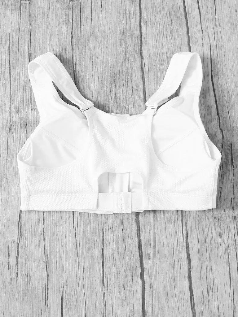 Zipper Front Racerback Sports Bra